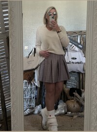 Jupette chevrons taupe