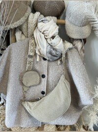 Sac banane velours écru