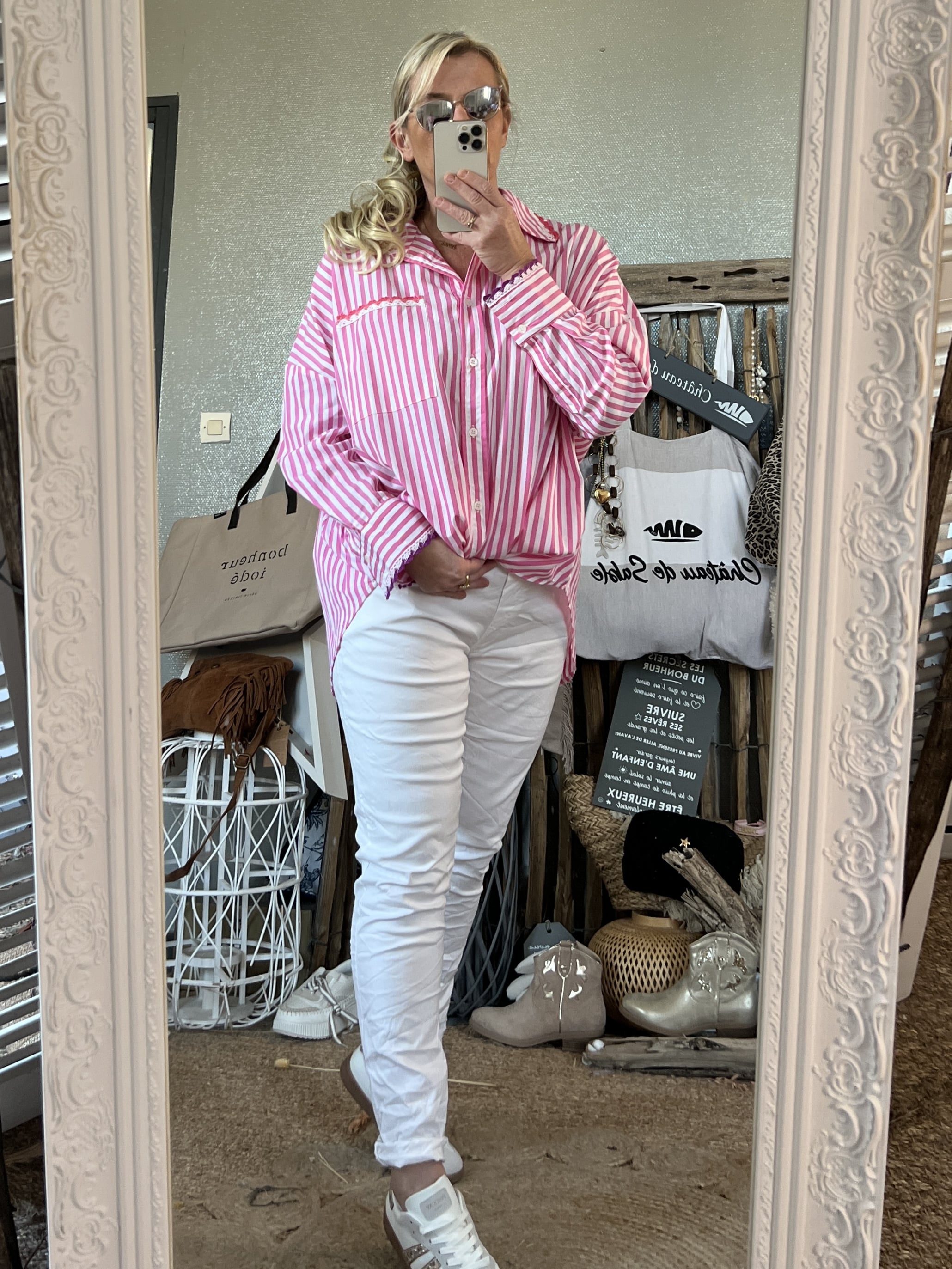 Chemise Rayée Rose Froissée Marlboro Classics - Taille S Homme - Excellent état Occasion