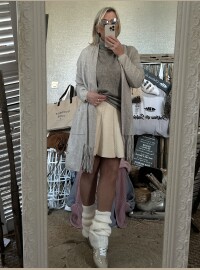 Gilet frange beige