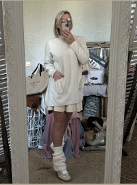 Pull oversize écru