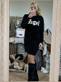 Robe pull Angel capuche noire