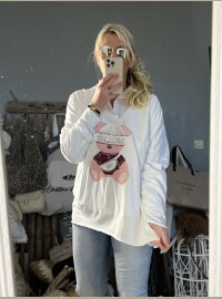 T-shirt 40/46 blanc rose