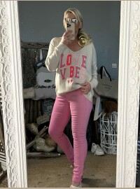 Pull love vibes  beige