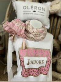 Pull fin j’adore blanc