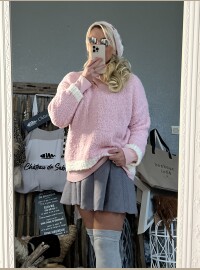 Pull bouclette rose baby