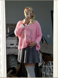 Pull j’adore rose bonbon
