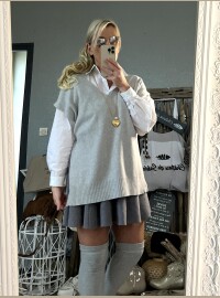 Pull poncho gris