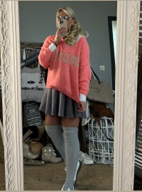 Pull dreamer corail fluo oversize
