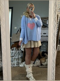 Pull Cœur bleu