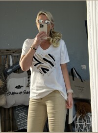 T-shirt love you blanc marine
