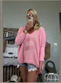 Pull j’adore rose bonbon