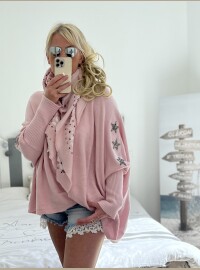 Pull oversize star rose T 44/50