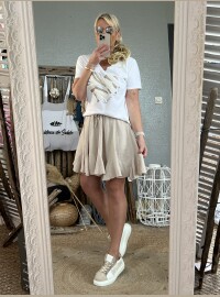 T-shirt love you blanc dore
