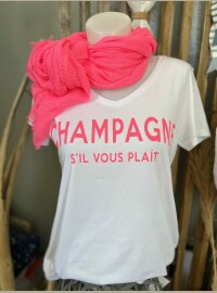 T-shirt Champ blanc fluo