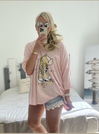 T-shirt CDS oversize rose baby