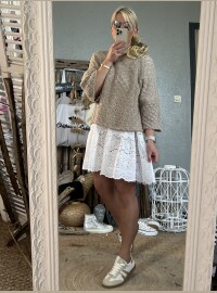 Pull coquille beige