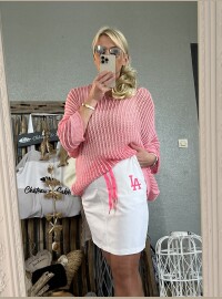 Pull maille oversize rose bonbon