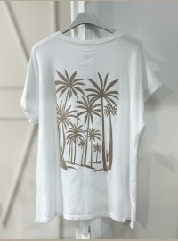 T-shirt Palm blanc doré
