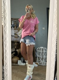 T-shirt rose délavé