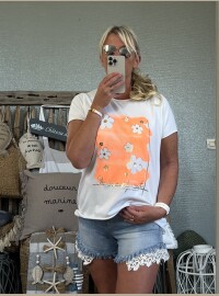 T-shirt flowers orange
