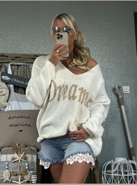 Pull dreamer blanc oversize