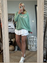 Pull fin amour oversize