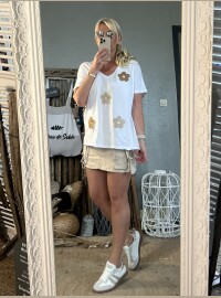 T-shirt Flowers taupe 38/44