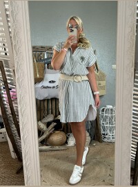 Robe gaze palmier kaki