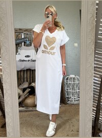 Robe amour blanc doré
