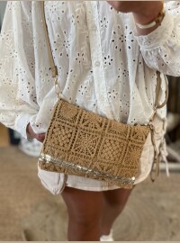 Pochette bohème caramel