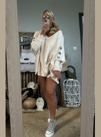 Pull oversize star crème T44/50