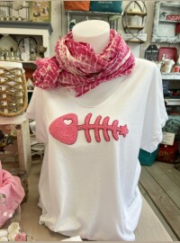 T-shirt fish CDS rose