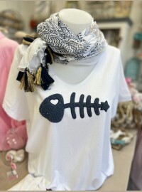 T-shirt fish CDS bleu marine