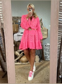 Robe rose fluo oversize