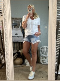 T-shirt blanc lurex argenté