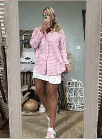 Chemise vichy rose