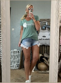 T-shirt fish céladon