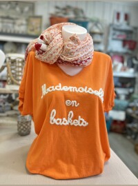 T-shirt Melle 40/44 orange blanc