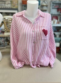 Chemise gaze rose Fushia