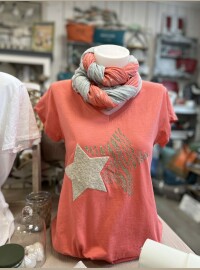 T-shirt star corail