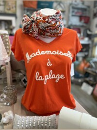 T-shirt Melle plage orange