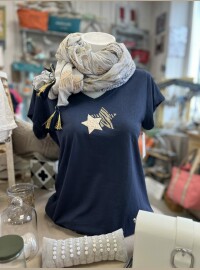 T-shirt mini stars marine
