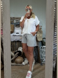 Short gaze de coton palmier kaki