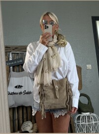 Sac cuir beige