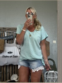 T-shirt star turquoise 40/44