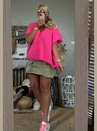 Gilet rose fluo lurex 36/48
