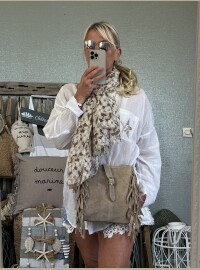 Écharpe Flowers taupe