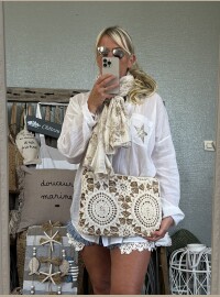 Écharpe lurex taupe