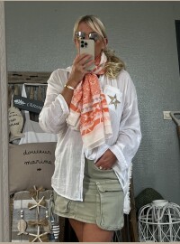 Écharpe orange grise
